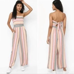 American Eagle Strapless Tied Jumpsuit